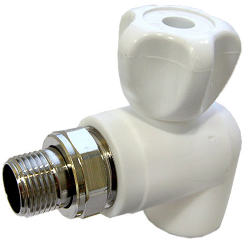 Кран для радиатора 25-3/4 угловой верхний (полипропилен)