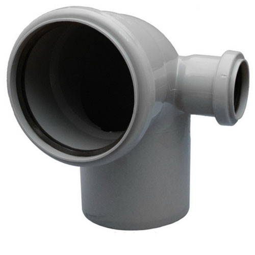 Уголок (отвод) 110*90 с вых. 50 справа внутренней канализации