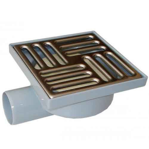 Трап пласттиковый ф 110 угловой (15х15 решётка нерж.)