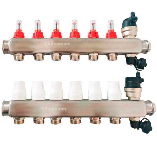Коллекторная группа Millennium 1 на 6 выхода квадратная с расходомерами