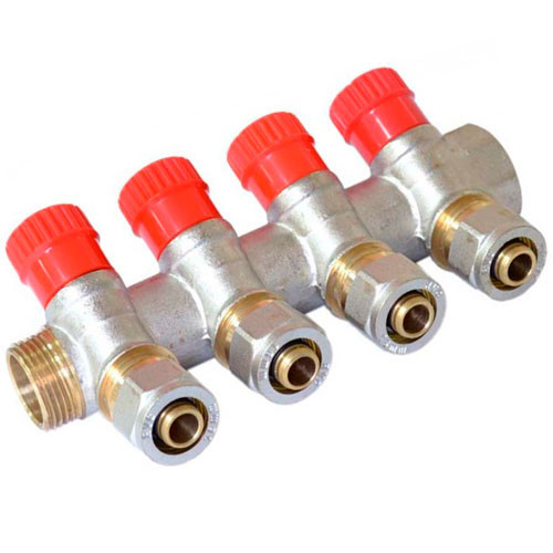 Коллектор с регулируемыми вентилями  4 выхода 3/4*16 Vieir