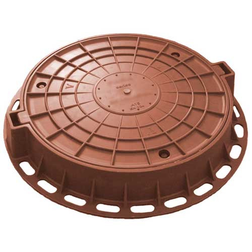 Люк канализационный полимерпесчаный 7 т коричневый
