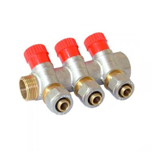 Коллектор с регулируемыми вентилями  3 выхода 3/4*16 Vieir