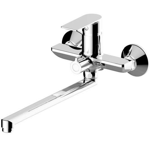 Смеситель для ванны HAIBA 22505 с длинным изливом и переключателем в корпусе, хром