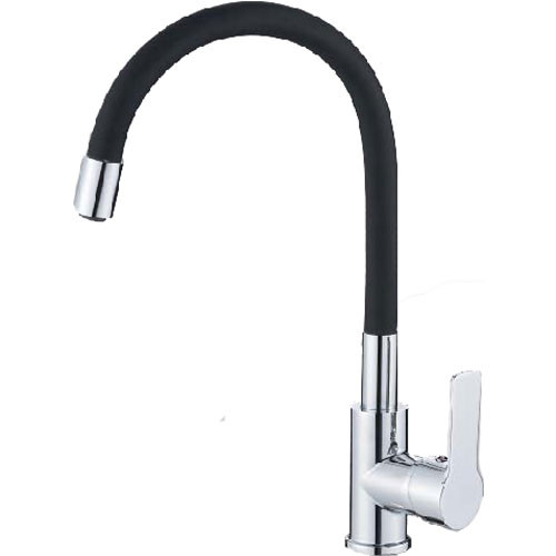 Смеситель для кухни HAIBA 70112-7 силиконовый с гибким изливом (черный)