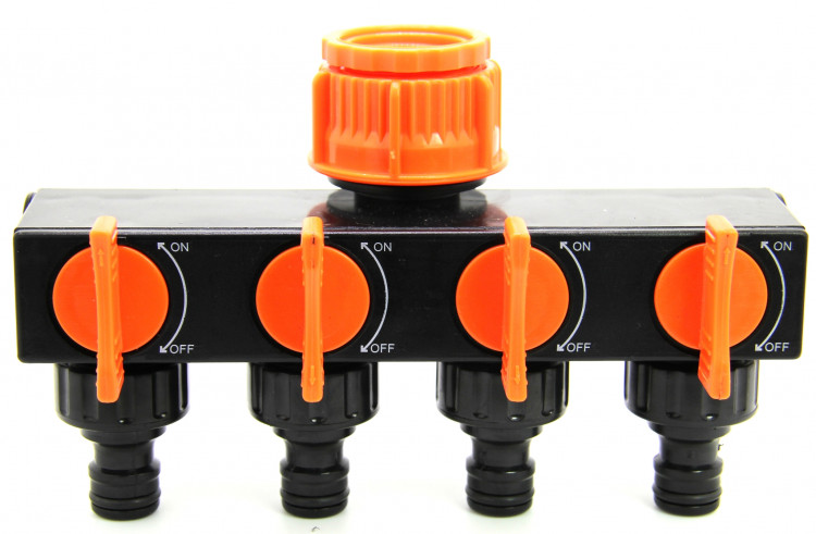 Планка-адаптер распределительная с 4-мя запорными кранами 3/4 AP 1024 