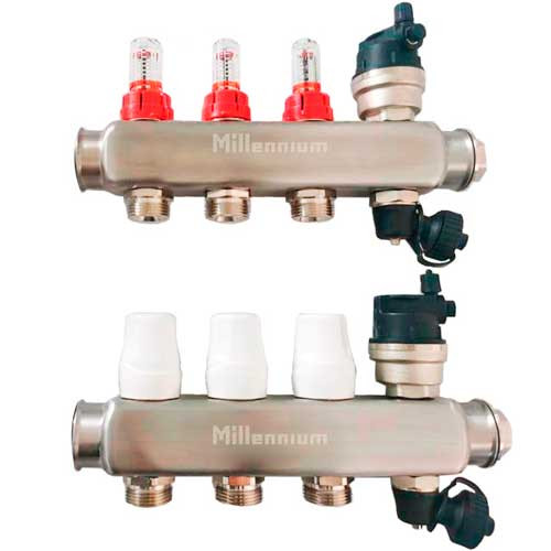 Коллекторная группа Millennium 1 на 3 выхода квадратная с расходомерами