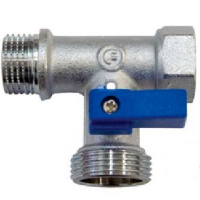 Кран угловой, мини, трехпроходной